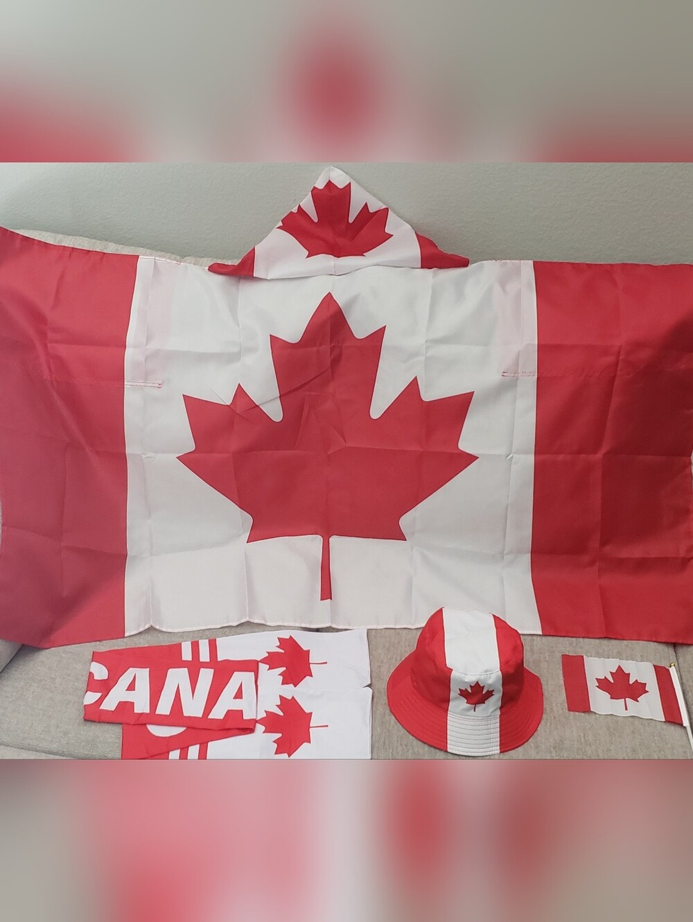CANADA 2026 World Cup souvenir fan kit big flag scarf hat - Picture 8 of 8